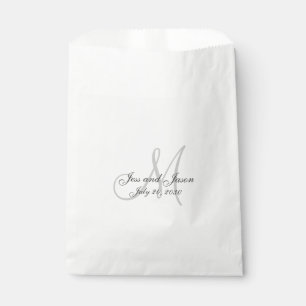 Sachets En Papier Élégant Merci de noms de monogramme Mariage