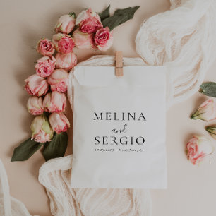 Sachets En Papier Élégant minimaliste calligraphie Mariage Favor Sac