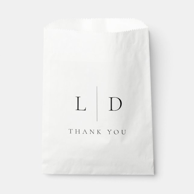 Sachets En Papier Élégant minimaliste moderne Monogramme Mariage (Devant)