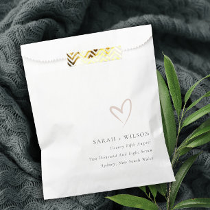 Sachets En Papier Élégant minimaliste simple Blush Mariage de coeur