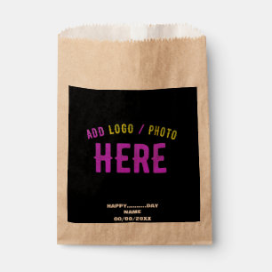 SACHETS EN PAPIER ÉLÉGANT MODERNE PERSONNALISABLE NOIR MARQUE VÉRIFI