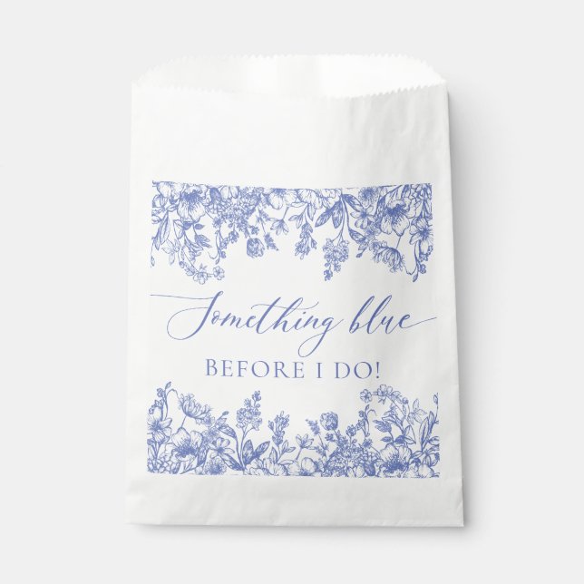 Sachets En Papier Élégant quelque chose de bleu avant de faire Fête  (Devant)