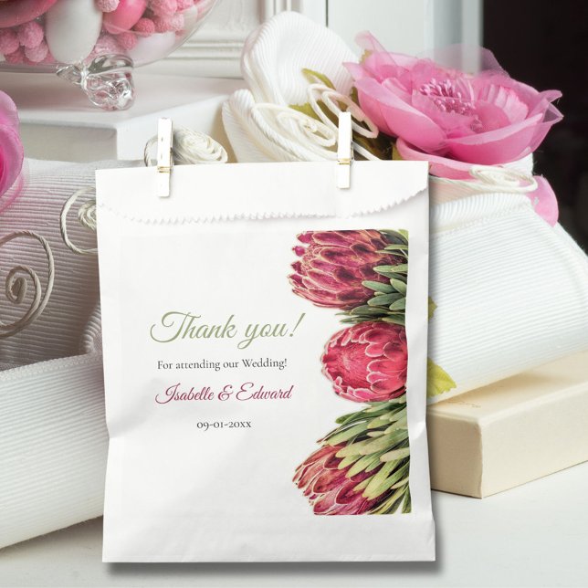 Sachets En Papier Élégant rose Sage vert Mariage de protéines tropic (Créateur téléchargé)