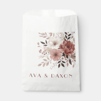 Sachets En Papier Elégant sac de mariage floral rose Dusty Favor