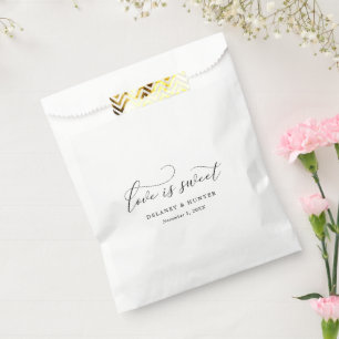 Sachets En Papier Élégant Script Love est doux minimaliste Mariage