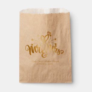Sachets En Papier Élégant Vintage Gold Script MR & MRS Mariage