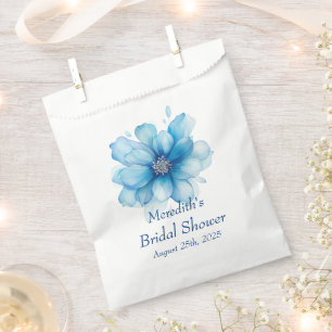 Sachets En Papier Élégante Baby Shower Fleurie Bleue pour un Mariage
