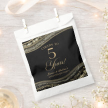 Elégante Black Gold Agate 5e anniversaire fête