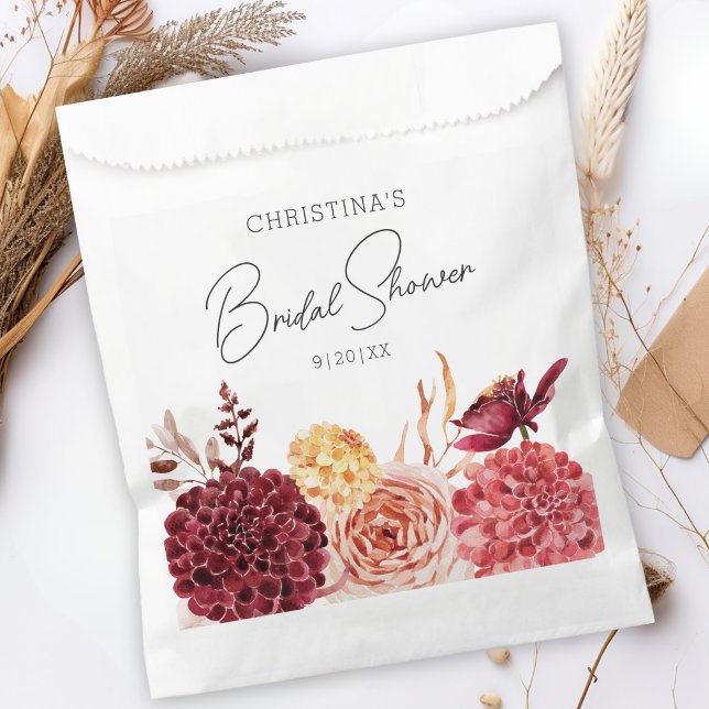 Sachets En Papier Elégante Boho Chic Floral Fête des mariées (Créateur téléchargé)