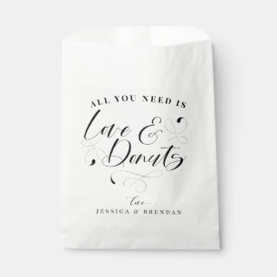 Sachets En Papier Élégante Calligraphie Amour & Donuts Mariage Faveu