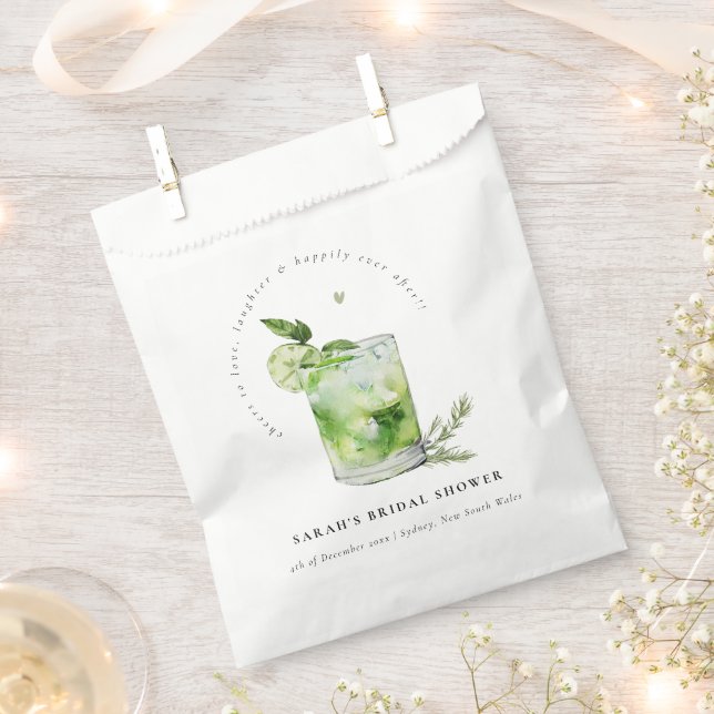 Sachets En Papier Élégante Fête des mariées de cocktails Green Marga (Coupé)