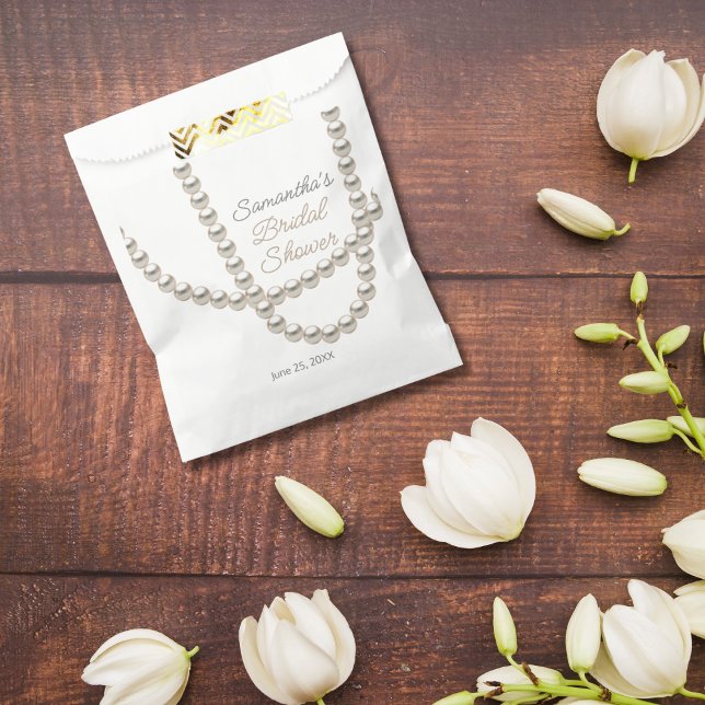 Sachets En Papier Elégante Fête des mariées de collier Pearl (Créateur téléchargé)