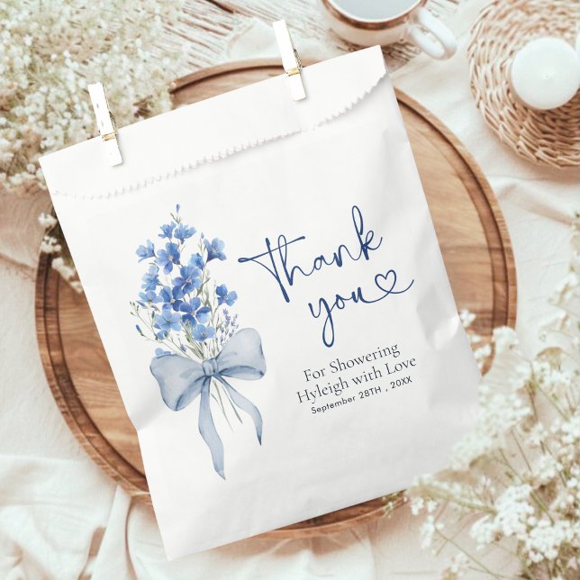 Sachets En Papier Elégante Fête des mariées Dusty Blue Hydrangea (Créateur téléchargé)