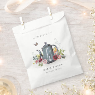 Sachets En Papier Elégante théière Rose de feuilles Floral Teapot N'