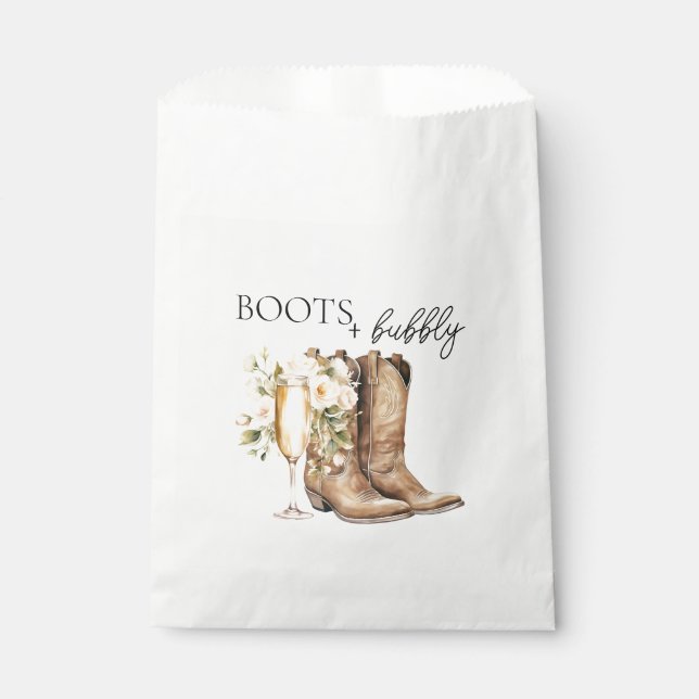 Sachets En Papier Élégantes Bottes et Mariage Bulles  (Devant)