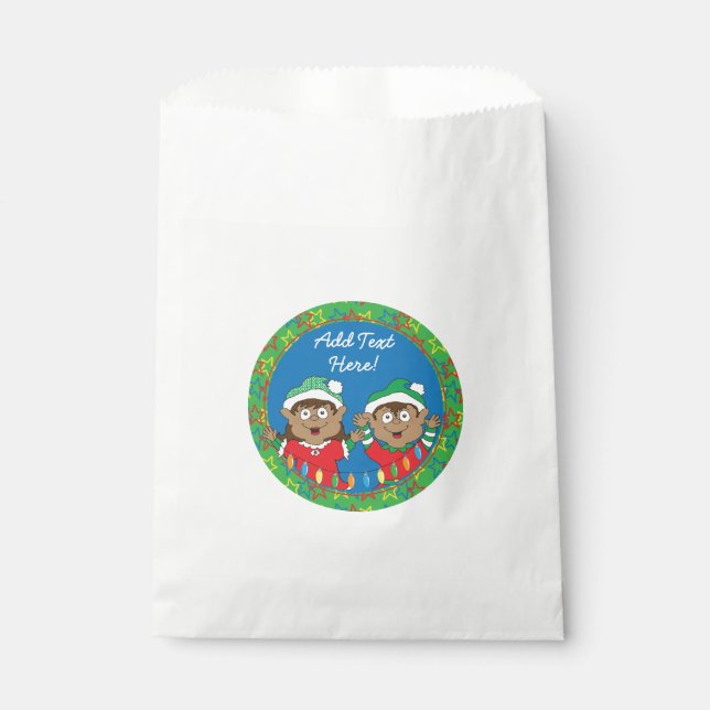 Sachets En Papier Elfes de Noël de couleur (Devant)