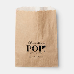 Sachets En Papier Elle est sur le point de POP Baby shower Favor Sac