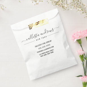 Sachets En Papier Emballage d'entreprise d'embarcation blanche noire