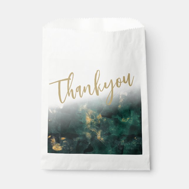 Sachets En Papier Emerald Green Marble Thankyou Favoriser le sac (Devant)