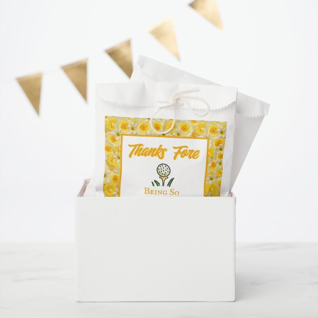Sachets En Papier Enterrement de Vie de Jeune Fille Golf Fleurs Jaun (Fête)
