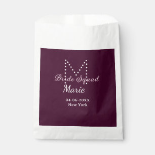 Sachets En Papier Équipe de la mariée ajouter monogramme nom demoise