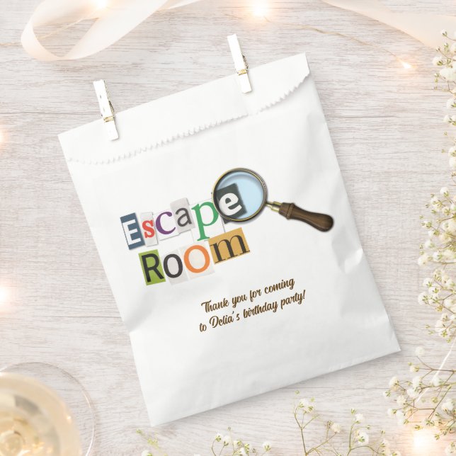 Sachets En Papier Escape Room Party (Coupé)