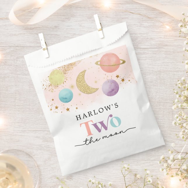 Sachets En Papier Espace extra-atmosphérique Deux lune 2e fête d'ann (Coupé)