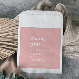 Sachets En Papier Été rétro   Mariage de Merci rose