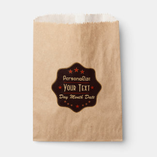 Sachets En Papier Étiquette Rétro Texte Personnalisé Classique