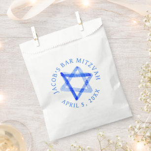 Sachets En Papier Étoile Aquarelle Désordonnée BAR MITZVAH SUR MESUR