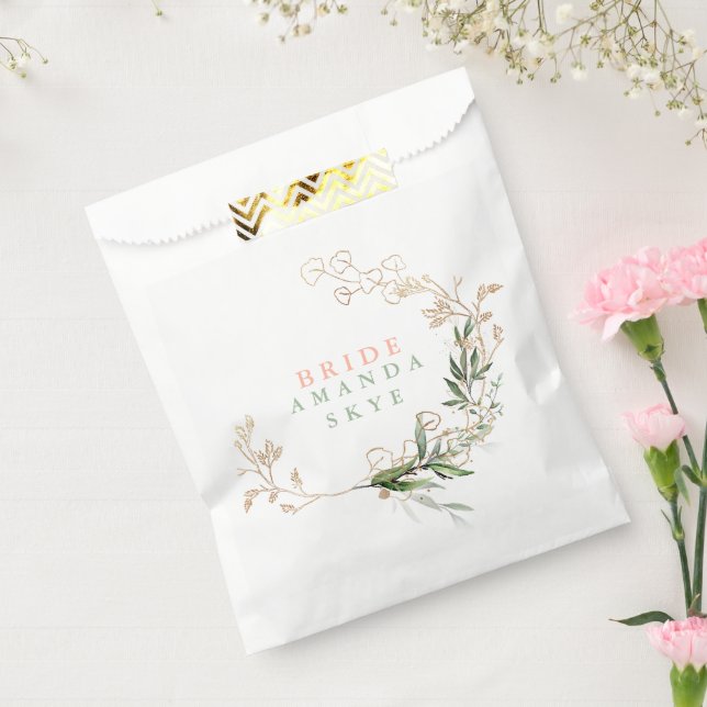 Sachets En Papier Eucalyptus de mousse d'or Fête des mariées Abstrai (Scellé)