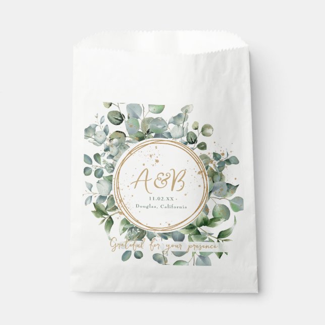 Sachets En Papier Eucalyptus Gold Parties scintillant - Code 02 (Devant)