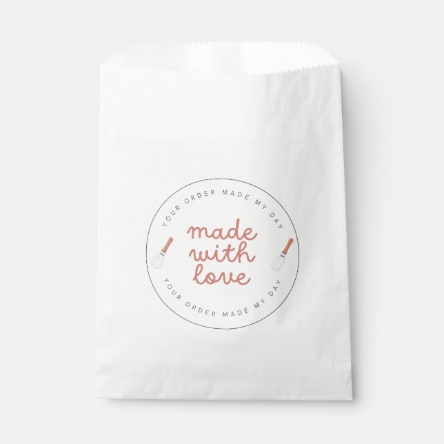 Sachets En Papier Fabriqué avec amour maison boulangerie entreprise (Devant)