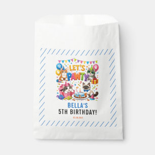 Sachets En Papier Faisons la Fête au Chat 5ème Anniversaire Joyeux