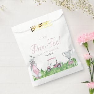 Sachets En Papier Faisons la fête pour un anniversaire de golf rose