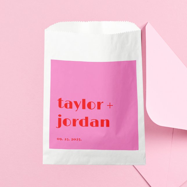 Sachets En Papier Faits amusants Audacieux Typographie Rose Rouge Ma (Créateur téléchargé)