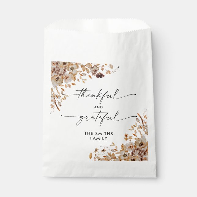 Sachets En Papier Fall Leaves Thanksgiving Dinner Favor Bags (Devant)