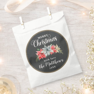 Sachets En Papier Farmhouse Poinsettia Rustic Merry Christmas