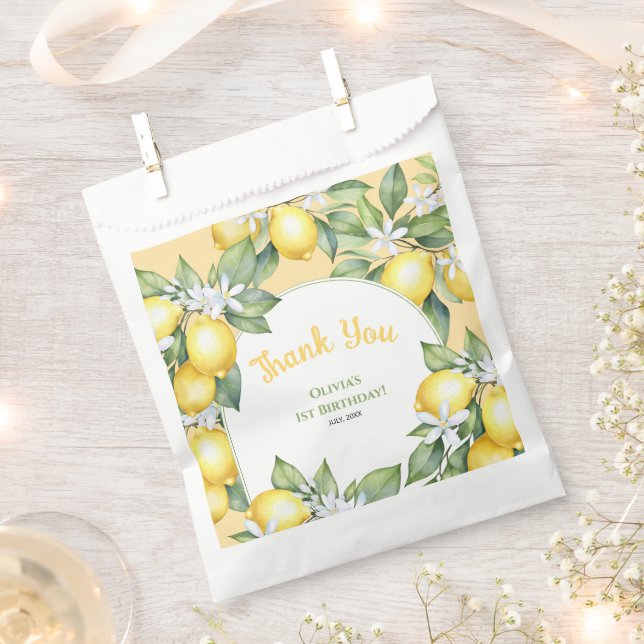 Sachets En Papier Favoriser Bag Lemon citru anniversaire. (Coupé)