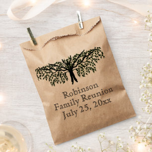 Sachets En Papier Favoriser le sac - Arbre et texte de réunion famil