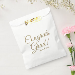Sachets En Papier Félicitations classe d'écriture d'or année élégant