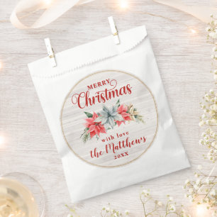 Sachets En Papier Ferme Poinsettia Russe Joyeux Noël Bois