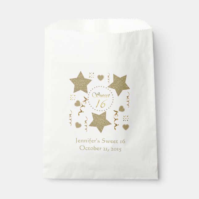 Sachets En Papier Festive Sweet 16 Custom Favor Sac (Devant)