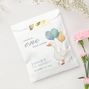 Sachets En Papier Fête d'anniversaire de 1 an d'un garçon oie drôle