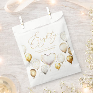 Sachets En Papier Fête d'anniversaire de 80 ans élégant ballon en or