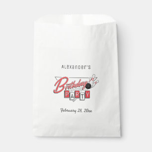Sachets En Papier Fête d'anniversaire de bowling avec logo rétro