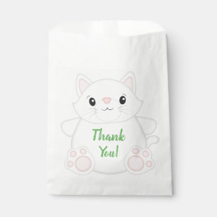 Sachets En Papier Fête d'anniversaire de chat Kitty Vert