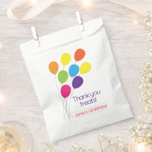 Sachets En Papier Fête d'anniversaire de fille Ballons Colorés