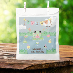 Sachets En Papier Fête d'anniversaire de grenouille mignonne Merci