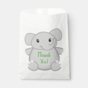 Sachets En Papier Fête d'anniversaire de l'éléphant vert
